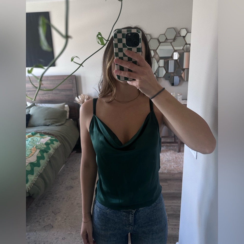 Simple Dark Green Camisole Top